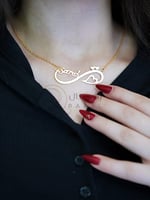 سلسال بالاسم مع قلب وعلامة اللانهاية - حب أبدي بتص...