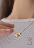 سلسال رقبة بتصميم حرفين فضة إيطالي عيار 925.