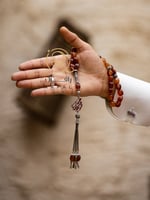 سبحه عقيق اصلي طراز فريد يصمم بالاسم