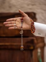 سبحه عقيق اصلي طراز فريد يصمم بالاسم