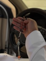 سبحه فضه و عقيق اصلي طراز فريد يصمم بالاسم