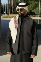 سديري جوخ دبل فيس اسود - رمادي