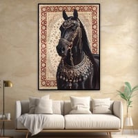 لوحة خيول بتصميم سجاد مميز