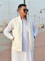 سديري جوخ لون ابيض - بني