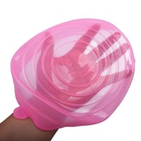 ‏‎غطاء لون وردي لحاويات الطعام من السيلكون 6 قطع L...