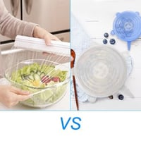 ‏‎غطاء لون أبيض لحاويات الطعام من السيلكون 6 قطع L...