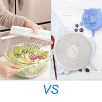 ‏‎غطاء لون وردي لحاويات الطعام من السيلكون 6 قطع L...