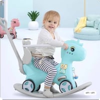 حصان هزاز ٢ في١ يعمل بالدفع الخلفي مع حلقة حماية