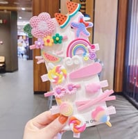 14 مشبك شعر متنوعة بالوان مختلفة للاطفال الصغار