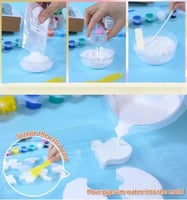 صناعة اشكال بازل من الجبس وتلوينها باضافة ماء للال...