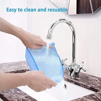 ‏‎غطاء لون وردي لحاويات الطعام من السيلكون 6 قطع L...