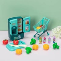 لعبة عربة المشتريات مع ثلاجة