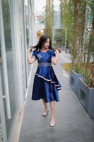 فستان كسرات كحلي