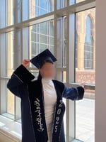 عبايه تخرج كحلي