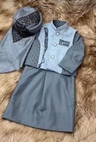 بكج طقم الأطفال بالإسم /سديري _ثوب _شال_سبحة