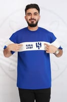 تيشرت الهلال ازرق بشريط أبيض