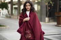 وشاح الفخامة الشتوي عنابي - متجر واو