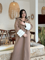 فروة نسائية شتوية جوخ فاخر مع فرو ناعم