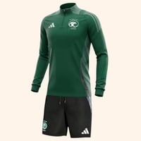 طقم قميص وشورت تدريبي بنصف سحاب 25/26 المنتخب السع...