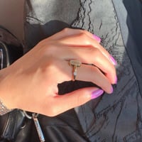 خاتم صدف ناعم مع زركون