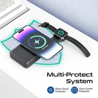 قاعدة شحن 4 في 1 مع بطارية متنقلة قوية، تتوافق مع...