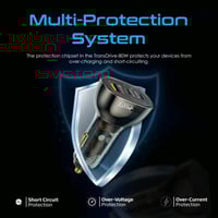 شاحن سيارة فعّال ومدمج بتصميم شفاف TransDrive-80W...