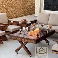 جلسات خارجيه ملكية بطاولة نار أنيقة بلا دخان أو رو...