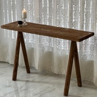 ركن طاولة كفي ريفي خشب معتق طبيعي