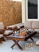 جلسات خارجيه ملكية بطاولة نار أنيقة بلا دخان أو رو...