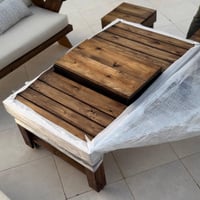 طاولة جذيل منقل حطب وفحم بحديد سميك ومتحرك مع غطاء...