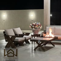 طاولة تدفئة منقل حطب للنار (فحم أو حطب ) خشب وسرام...