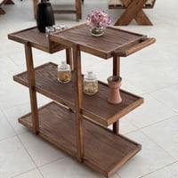 عربة ضيافه من الخشب الطبيعي وقشرة السنديان