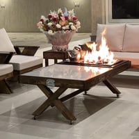 طاولة تدفئة منقل حطب للنار (فحم أو حطب ) خشب وسرام...