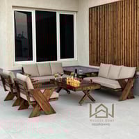 جلسات خارجيه ملكية بطاولة نار أنيقة بلا دخان أو رو...