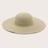 قبعة شاطئ / زينة شريط قماشي