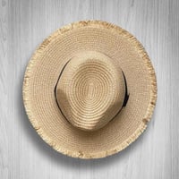 قبعة قش للشاطئ / لون بيج