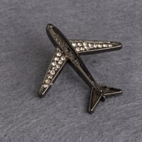 بروش طائرة اسود بالكريستال