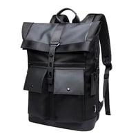 شنطة ظهر جلد متعدد الجيوب للسفر