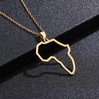 عقد بشكل قارة أفريقيا باللون الذهبي و الفضي