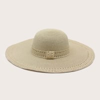 قبعة شاطئ / زينة شريط قماشي