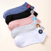 طقم جوارب 5 قطع علامات انترنت الوان متعدده