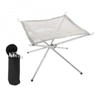 وجار متنقل للبر لاشعال الحطب شبكي فولاذي قابل للطي