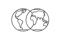 جدارية العالم شكل نصفي الأرض