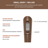 ملعقة سيليكون سباتشولا مع مقياس حرارة متحرك