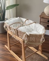 سلة موسى خيزران بمفرش سكري بـ أطراف كسرات وقاعدة ه...