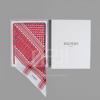 شماغ BALMAIN كلاسيك أحمر دم الغزال الجديدBLT