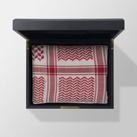 شال كشميري من فالور احمر بيج