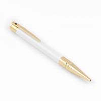 قلم اس تي ديبونت ابيض - ذهبي
