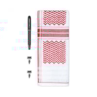 طقم شماغ شاهين برايمر مع قلم وكبك