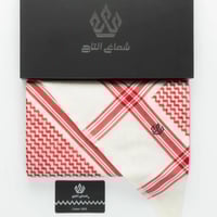 شماغ التاج الذهبي احمر بيج